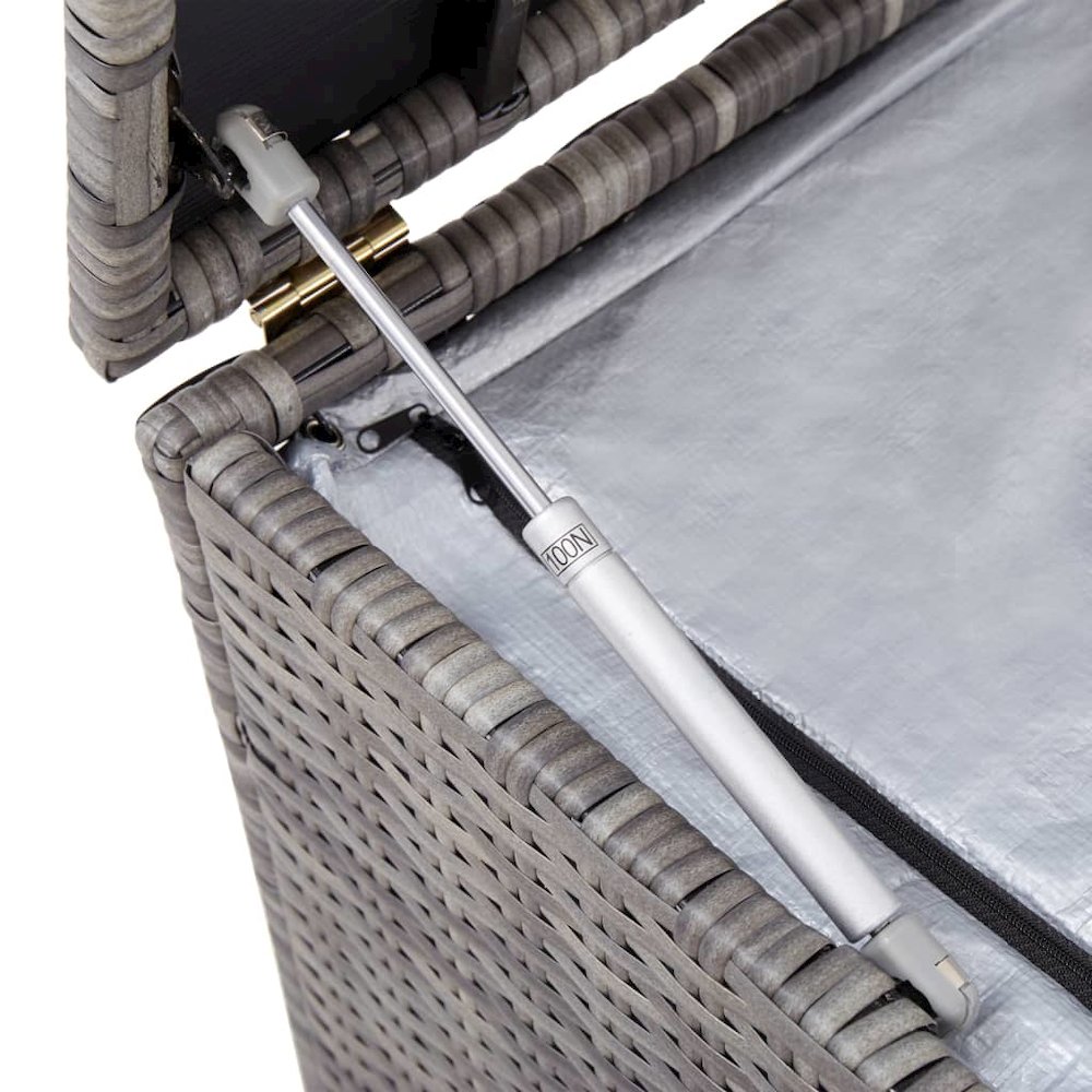 Patio Storage Box Poly Rattan 39.4"x19.7"x19.7" Gray. Picture 8