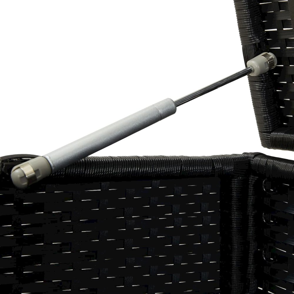 Storage Chest Black Poly Rattan, Powder-Coated Steel Large. Picture 7