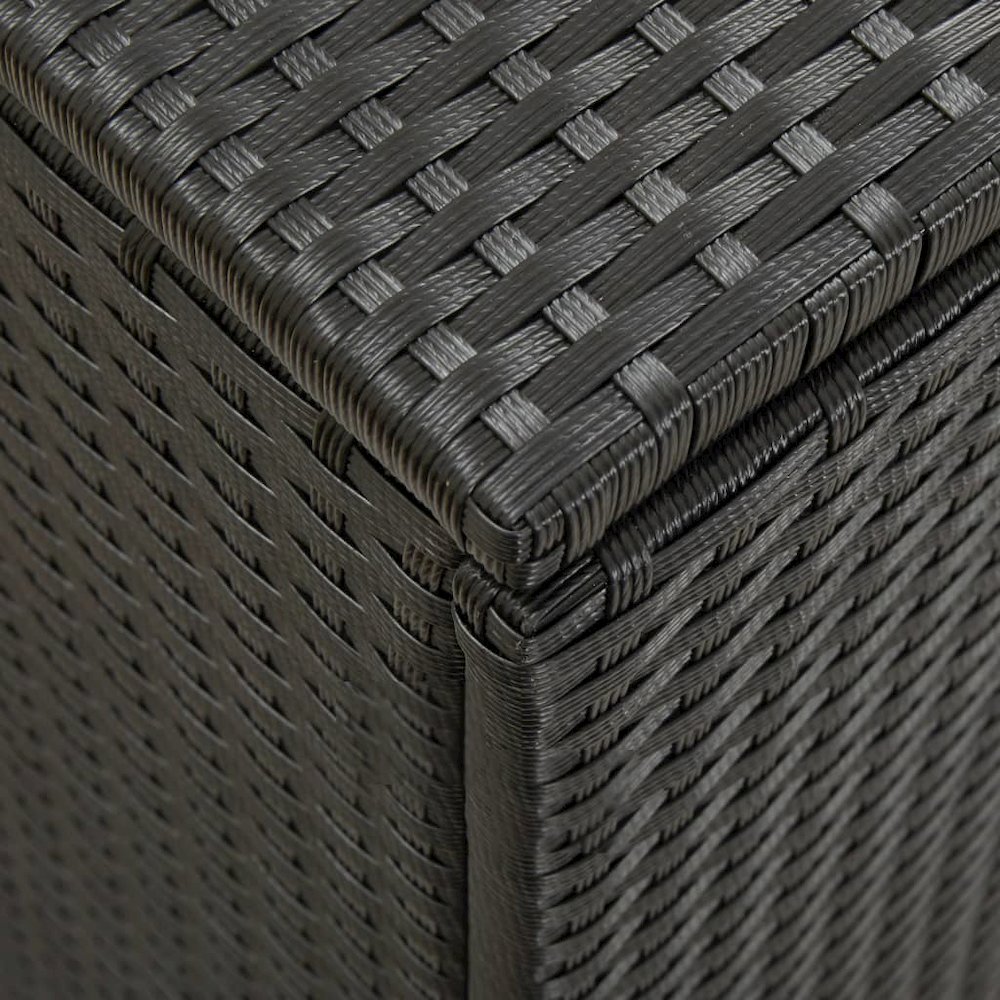 Storage Chest Black Poly Rattan, Powder-Coated Steel Large. Picture 8