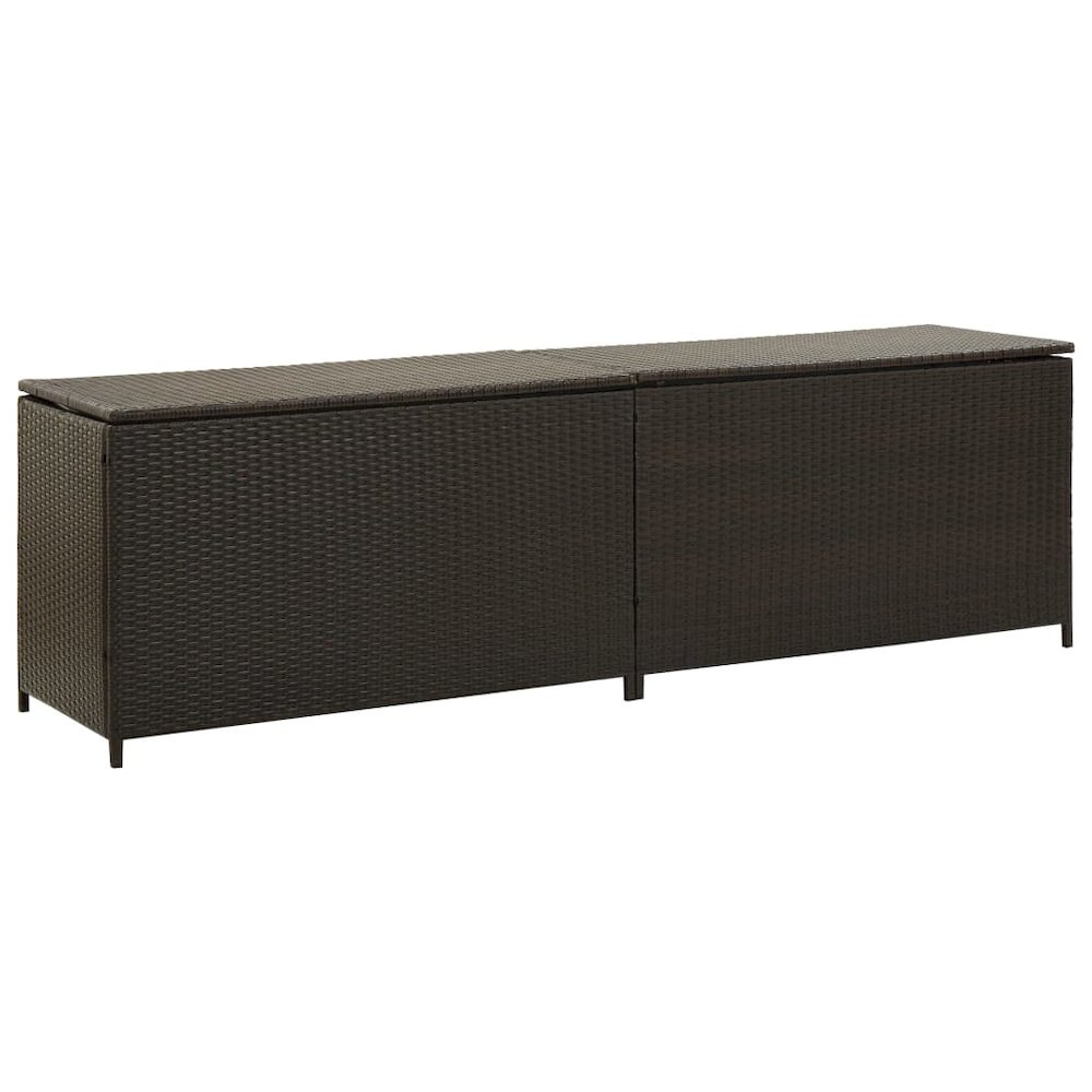 Storage Chest Brown Poly Rattan and Powder-Coated Steel. Picture 1