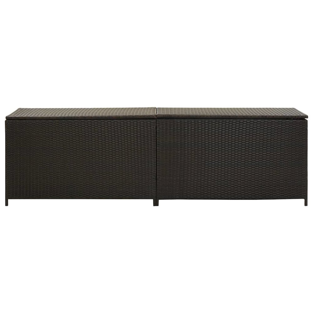 Storage Chest Brown Poly Rattan and Powder-Coated Steel. Picture 2