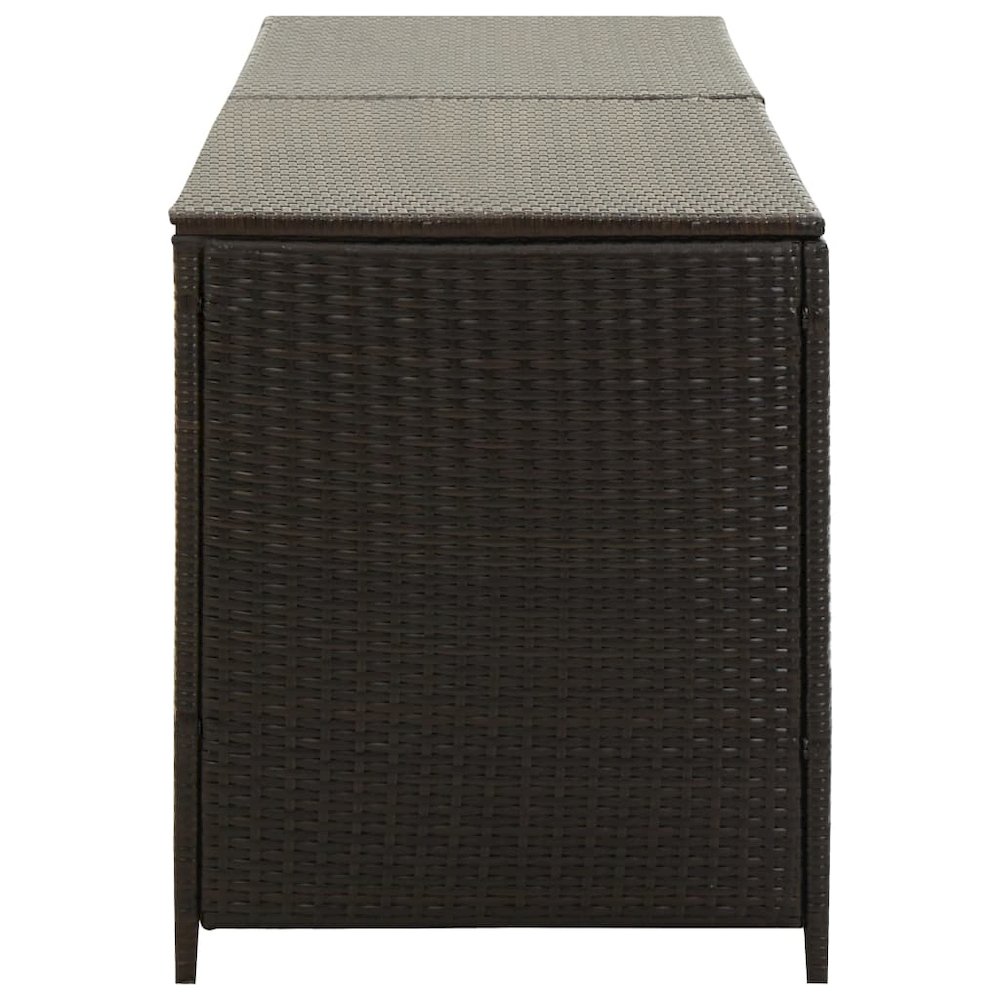 Storage Chest Brown Poly Rattan and Powder-Coated Steel. Picture 4