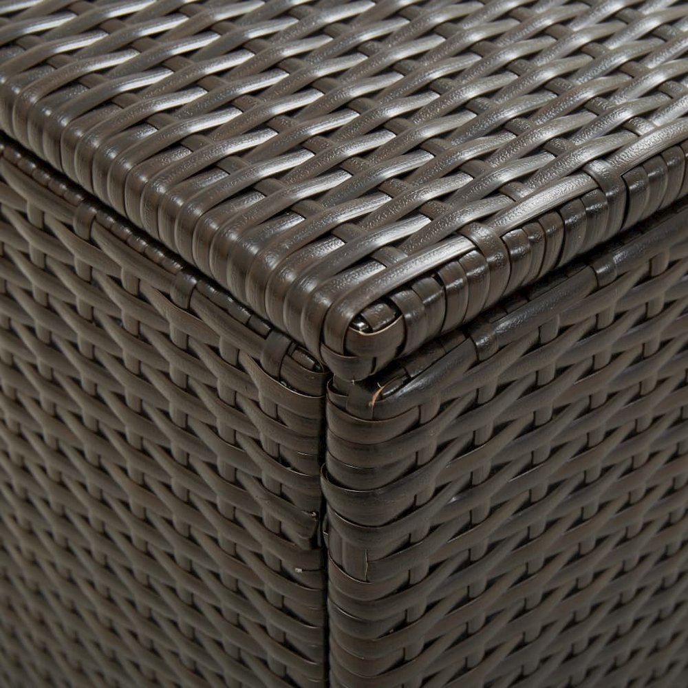 Storage Chest Brown Poly Rattan and Powder-Coated Steel. Picture 6