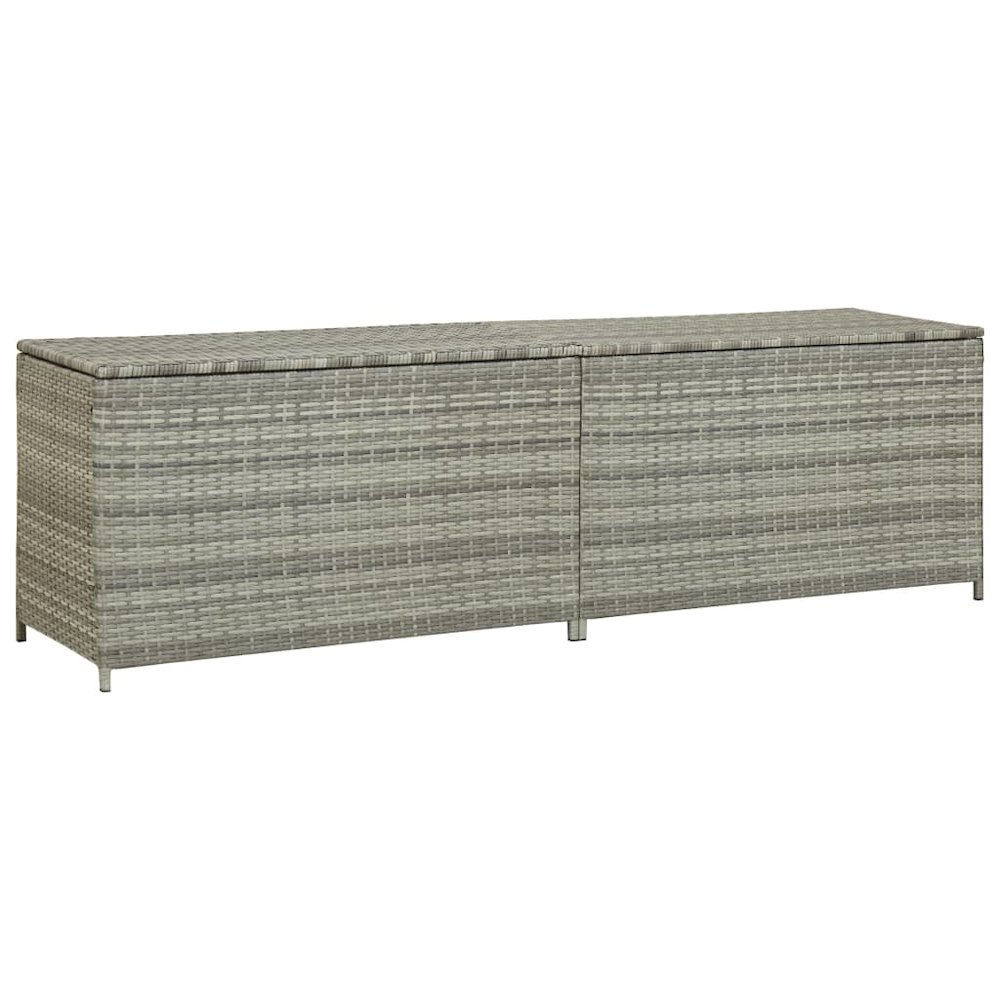 Storage Chest Grey Polyethylene Rattan 78.7 in x 19.7 in x 23.6 in. Picture 1
