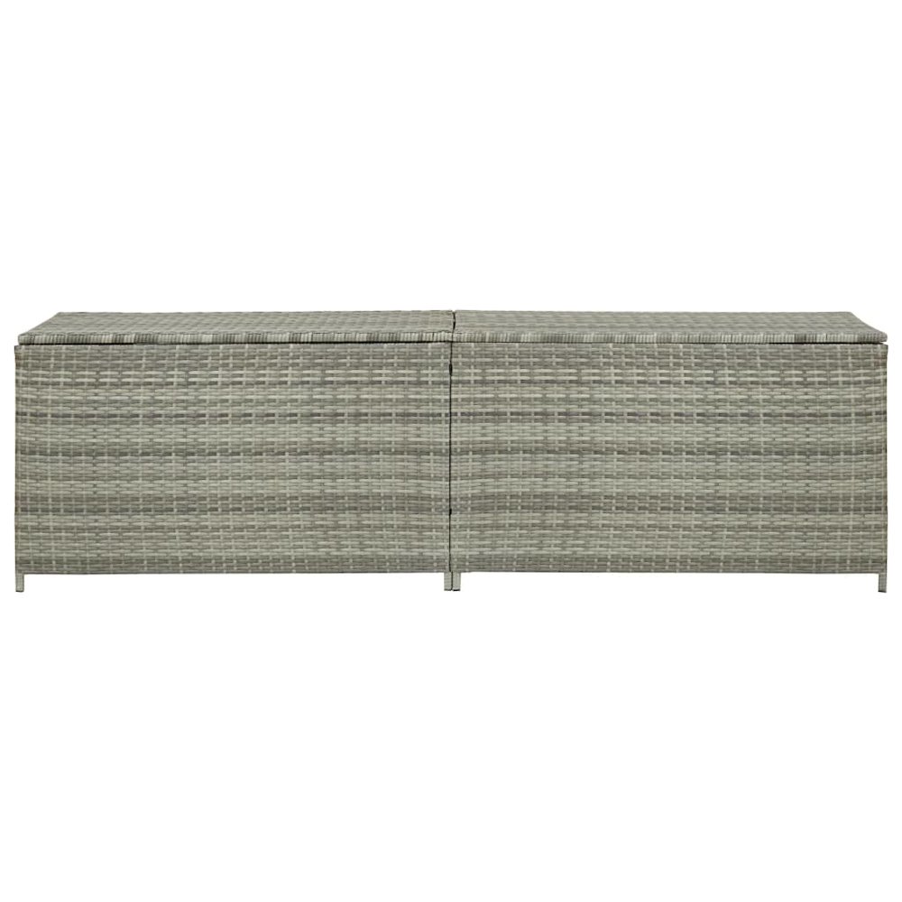 Storage Chest Grey Polyethylene Rattan 78.7 in x 19.7 in x 23.6 in. Picture 2