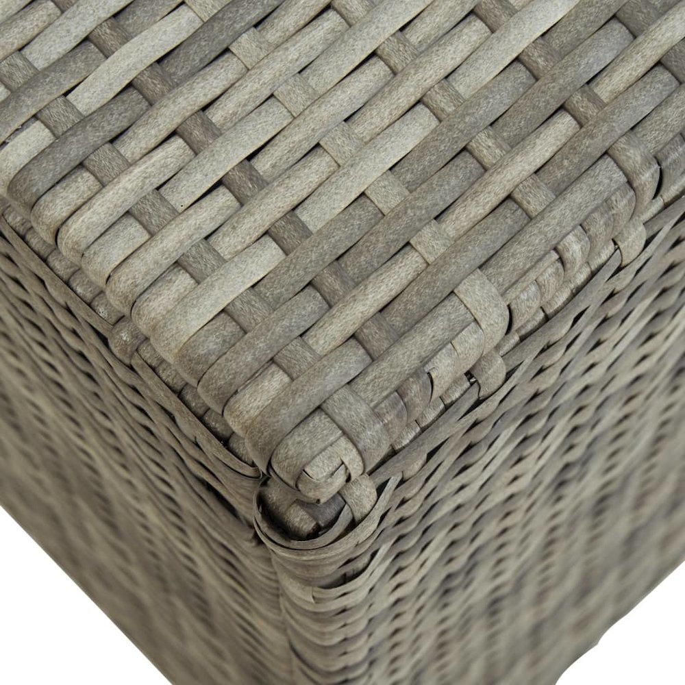 Storage Chest Grey Polyethylene Rattan 78.7 in x 19.7 in x 23.6 in. Picture 6