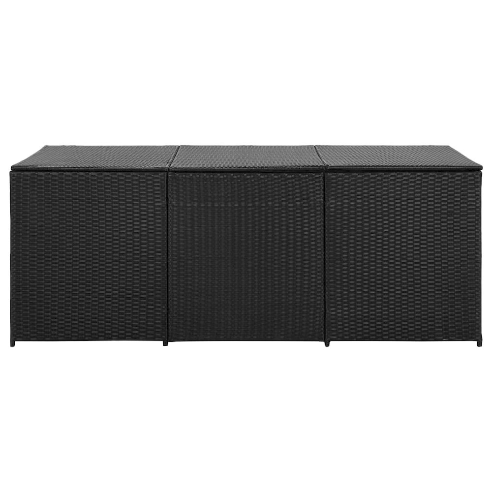 Storage Chest Black Polyethylene Rattan Large Garden Storage Box. Picture 3