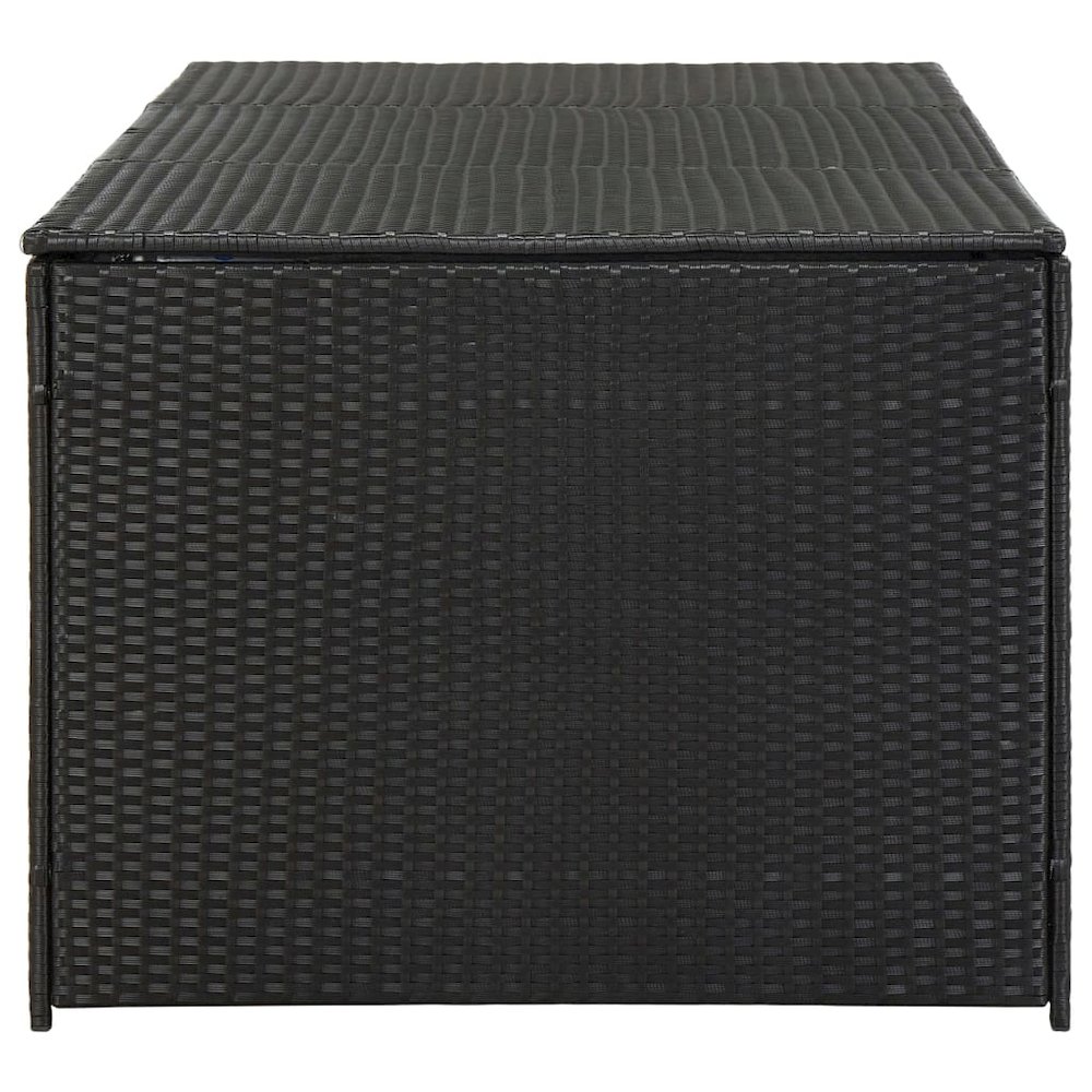 Storage Chest Black Polyethylene Rattan Large Garden Storage Box. Picture 4