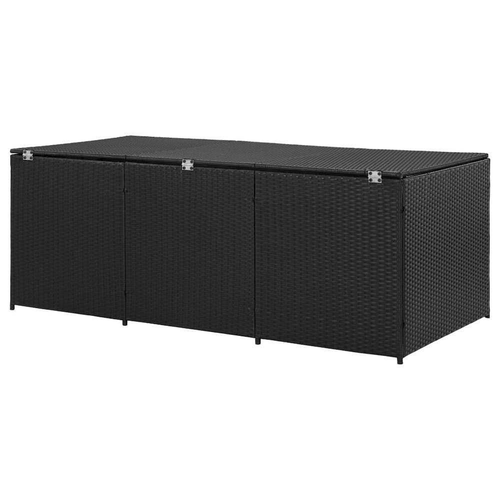 Storage Chest Black Polyethylene Rattan Large Garden Storage Box. Picture 5