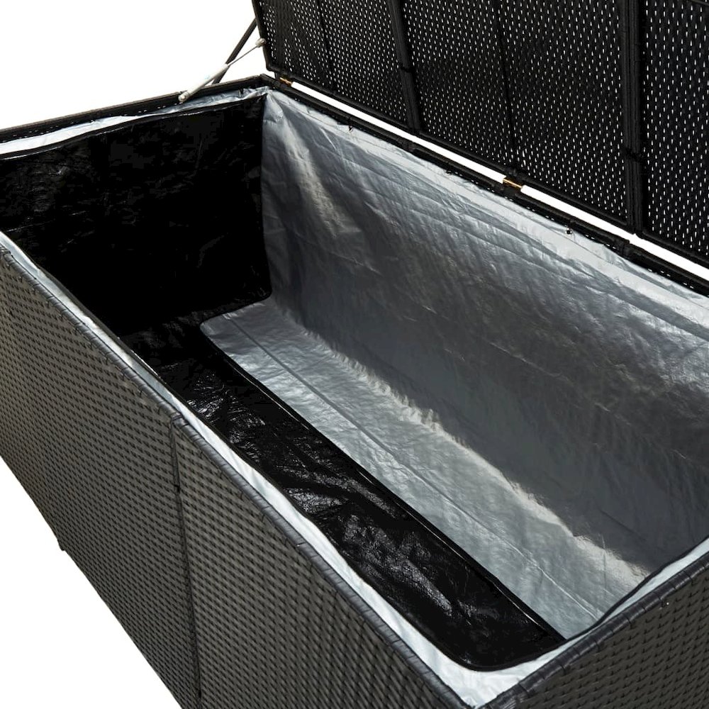 Storage Chest Black Polyethylene Rattan Large Garden Storage Box. Picture 6