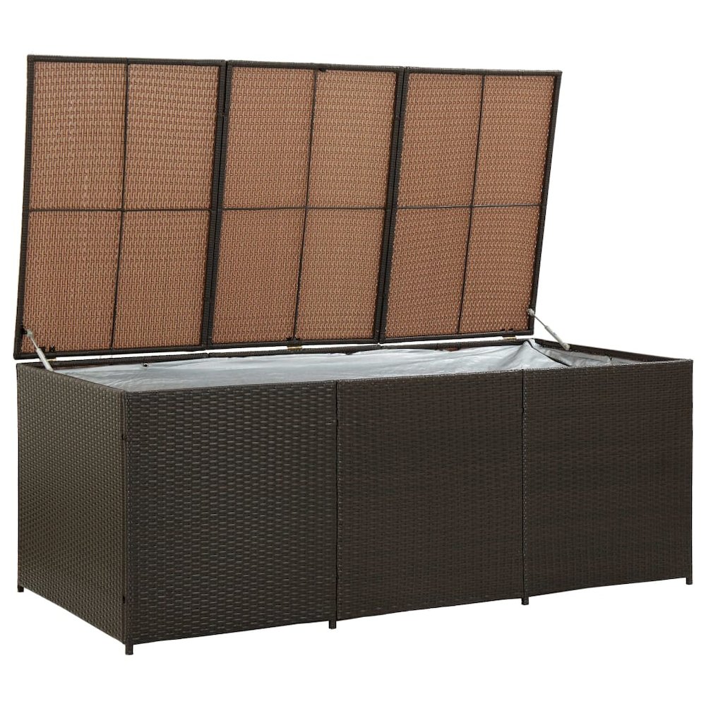 Storage Chest Brown Poly Rattan Large Garden Storage Box. Picture 2