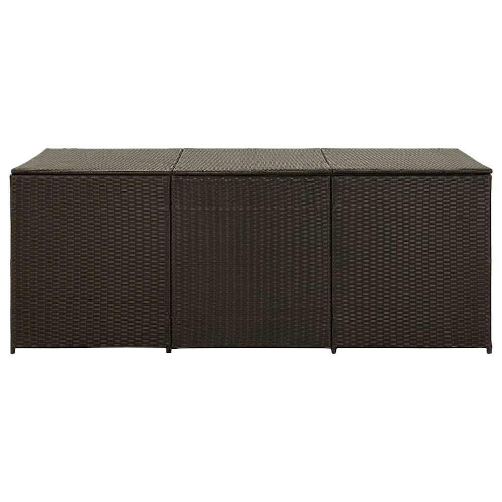 Storage Chest Brown Poly Rattan Large Garden Storage Box. Picture 3