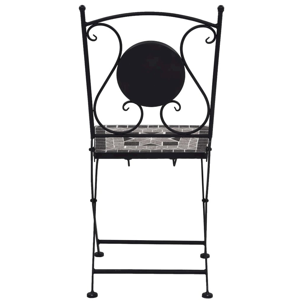 Garden Chair Set of 2 Grey Powder-coated steel and ceramic. Picture 5