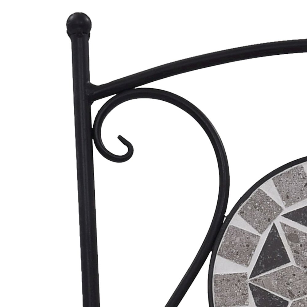 Garden Chair Set of 2 Grey Powder-coated steel and ceramic. Picture 7