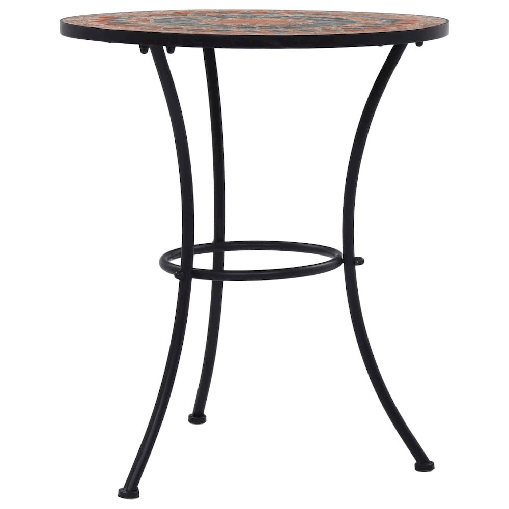 Table Orange and Grey Ceramic top and Powder-coated iron frame. Picture 2