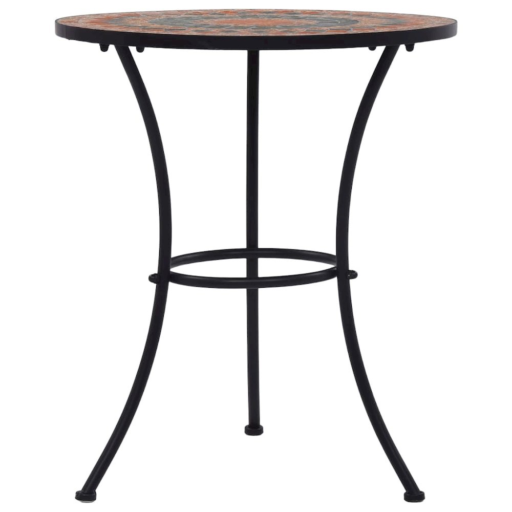 Table Orange and Grey Ceramic top and Powder-coated iron frame. Picture 3