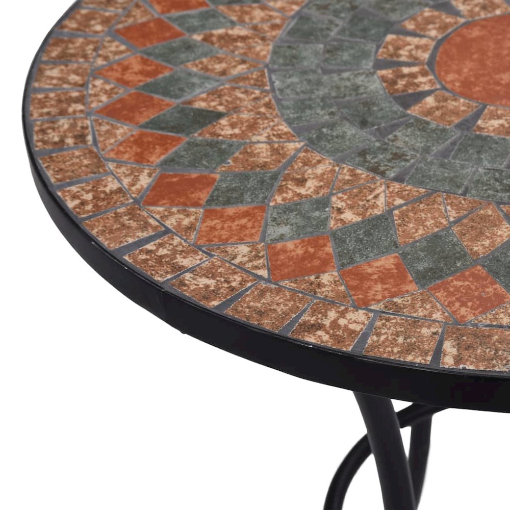 Table Orange and Grey Ceramic top and Powder-coated iron frame. Picture 4