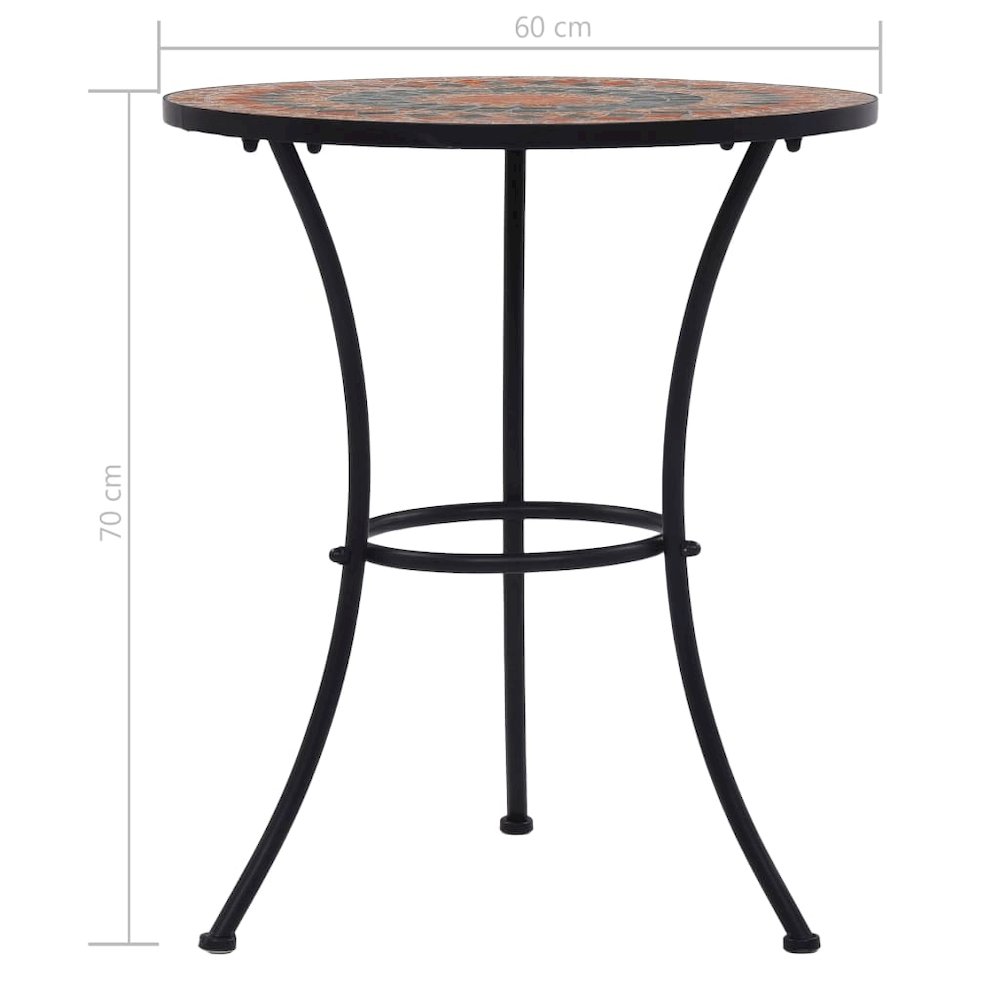 Table Orange and Grey Ceramic top and Powder-coated iron frame. Picture 8