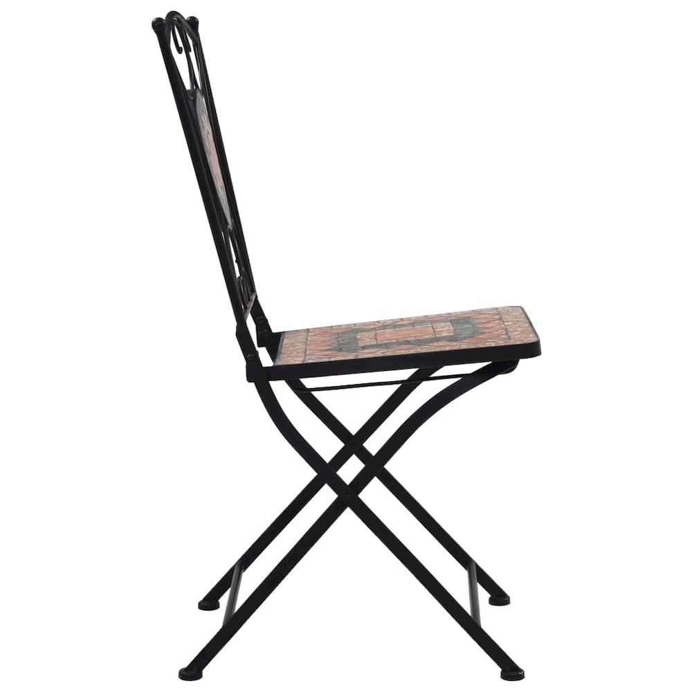 Garden Chair Set of 2 Orange and Grey Powder-coated iron, Ceramic. Picture 4
