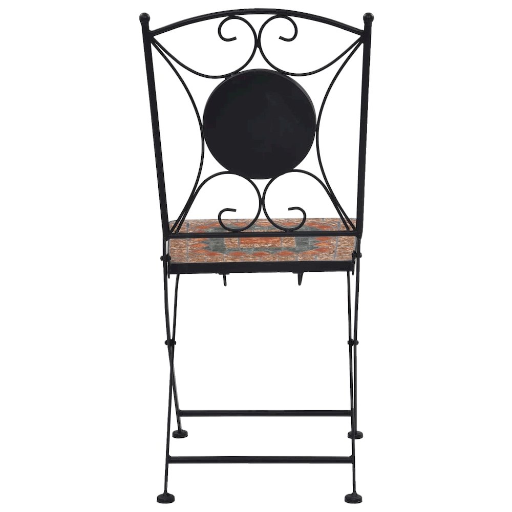Garden Chair Set of 2 Orange and Grey Powder-coated iron, Ceramic. Picture 5