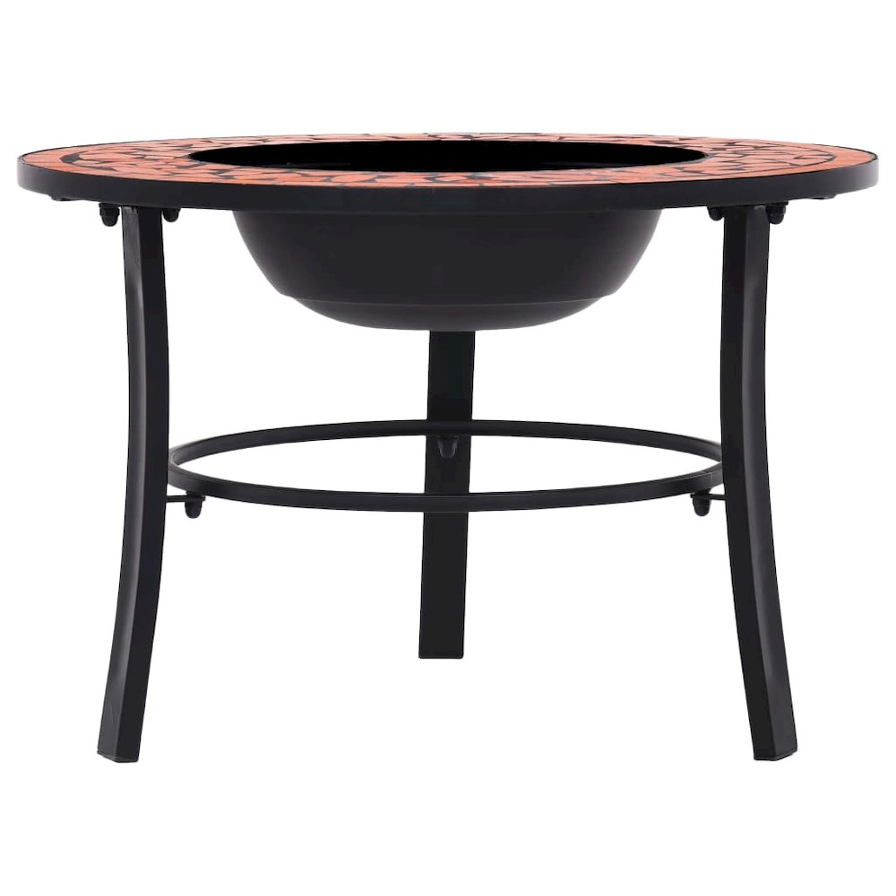 vidaXL Mosaic Fire Pit Terracotta 26.8" Ceramic, 46719. Picture 2
