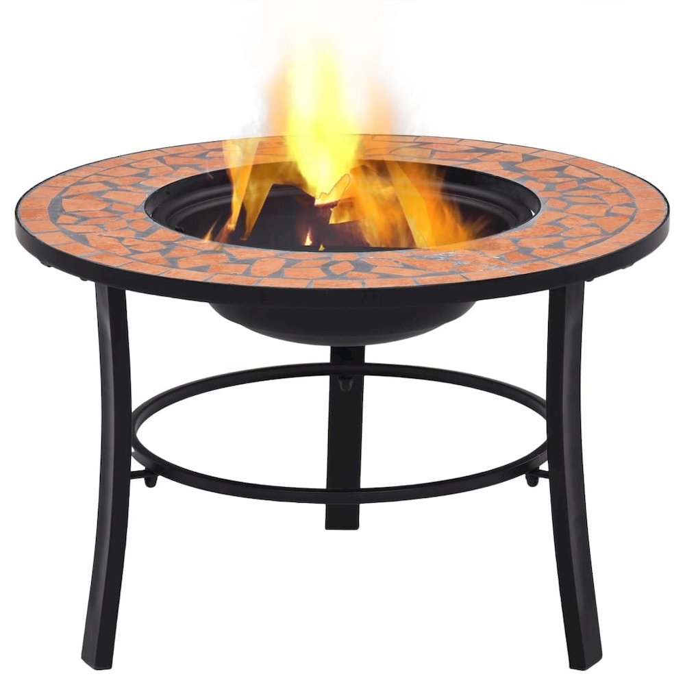 vidaXL Mosaic Fire Pit Terracotta 26.8" Ceramic, 46719. Picture 4