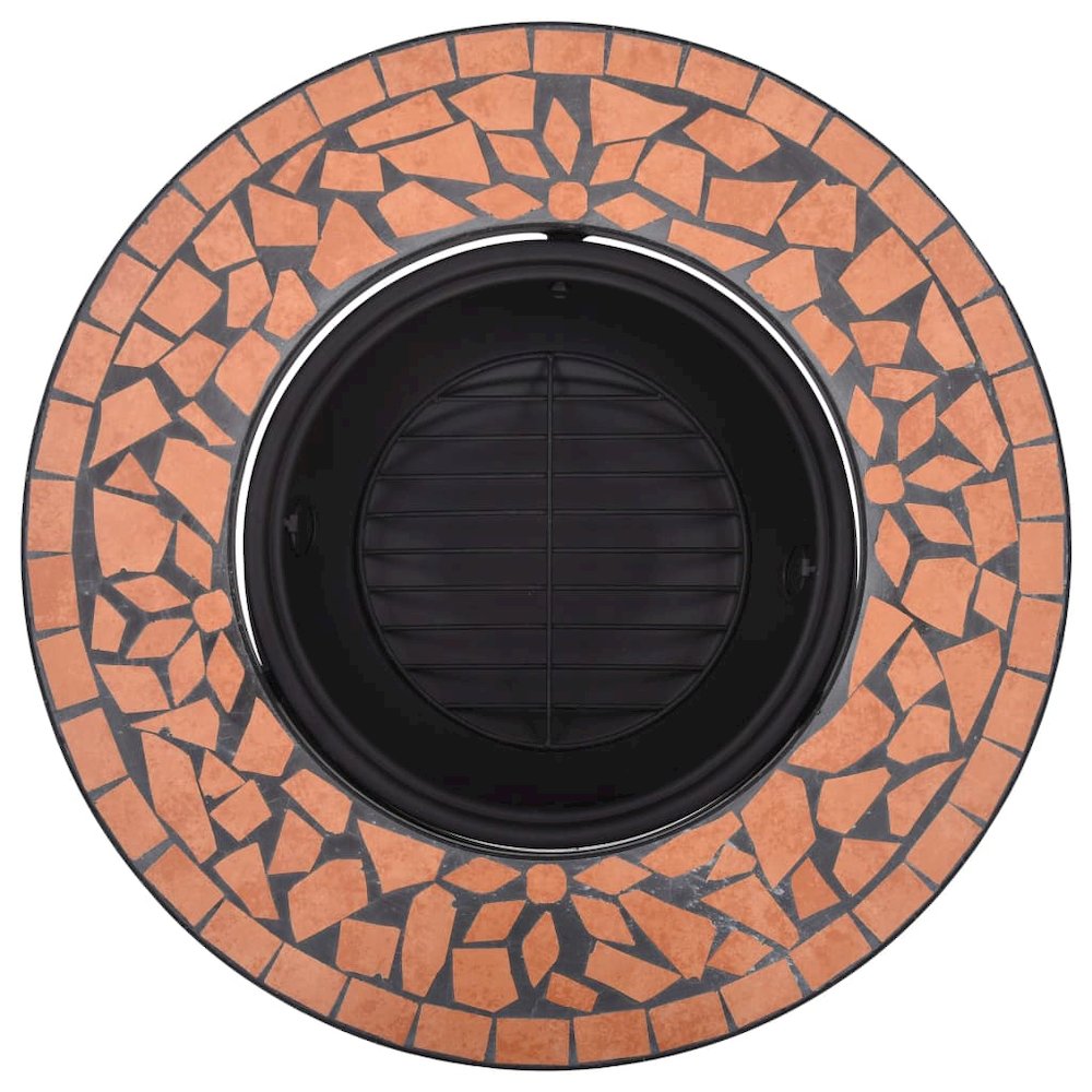 vidaXL Mosaic Fire Pit Terracotta 26.8" Ceramic, 46719. Picture 6