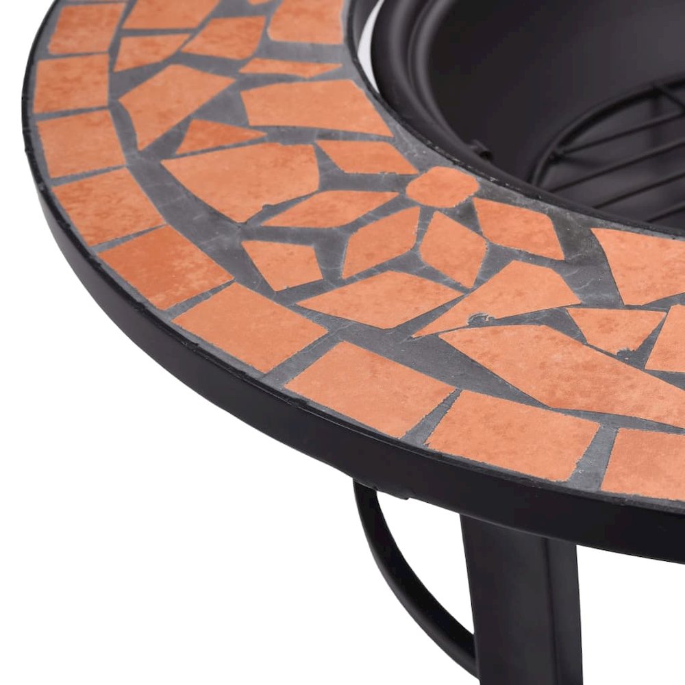 vidaXL Mosaic Fire Pit Terracotta 26.8" Ceramic, 46719. Picture 7