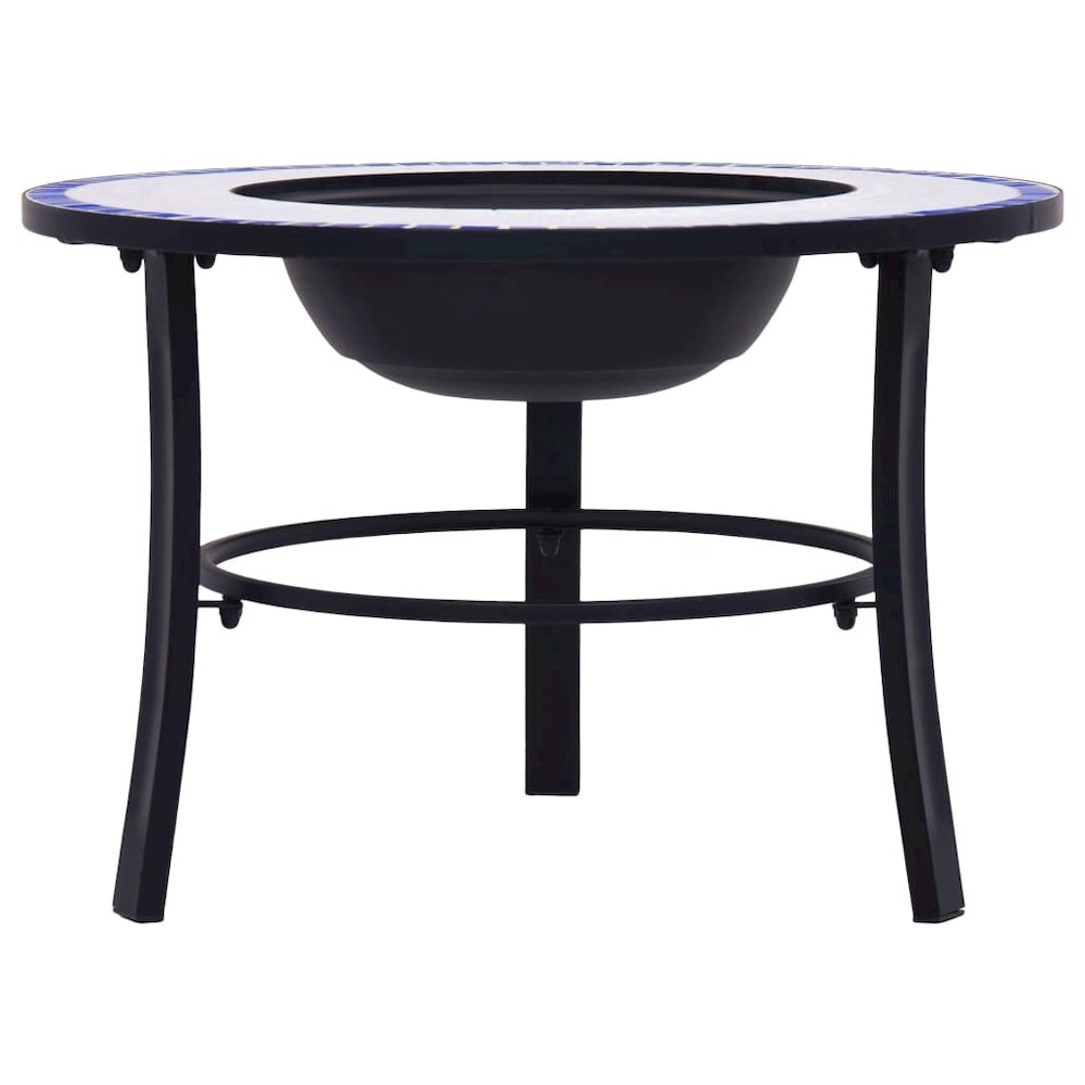 vidaXL Mosaic Fire Pit Blue and White 26.8" Ceramic, 46720. Picture 3