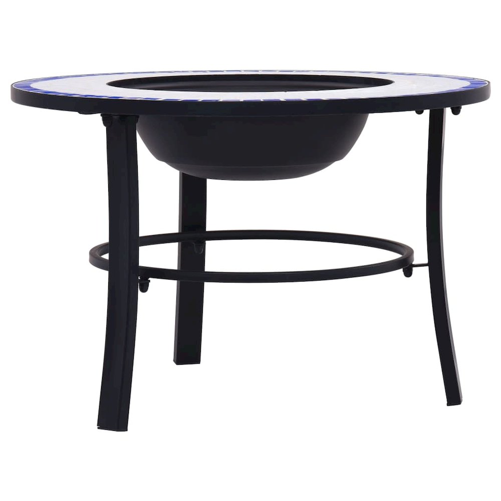 vidaXL Mosaic Fire Pit Blue and White 26.8" Ceramic, 46720. Picture 4