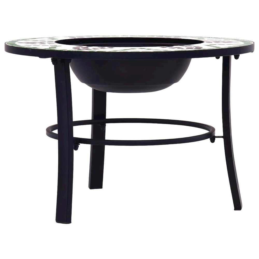 vidaXL Mosaic Fire Pit Green 26.8" Ceramic, 46722. Picture 4