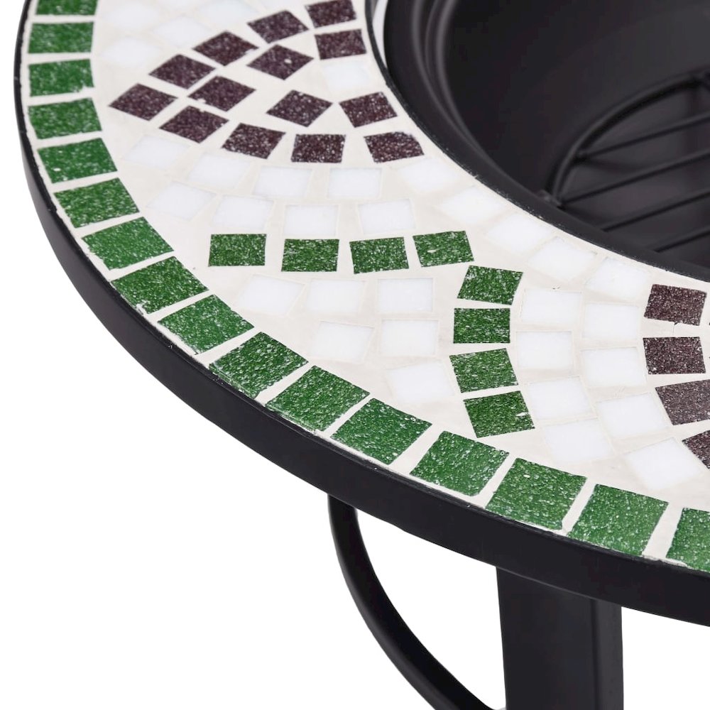 vidaXL Mosaic Fire Pit Green 26.8" Ceramic, 46722. Picture 7