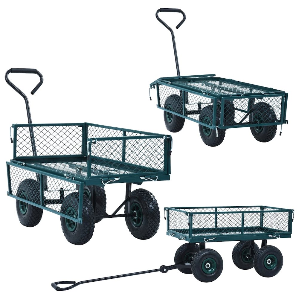 vidaXL Garden Hand Trolley Green 551.2 lbs, 145509. Picture 7