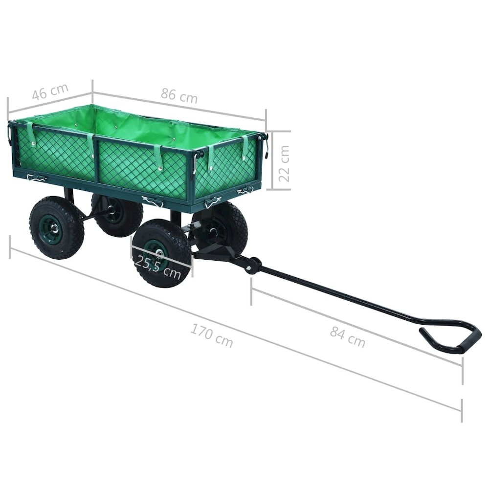 vidaXL Garden Hand Trolley Green 551.2 lbs, 145509. Picture 11