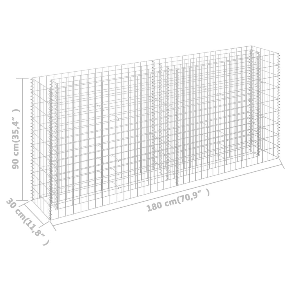 Gabion Raised Bed Silver Galvanized steel Large. Picture 7