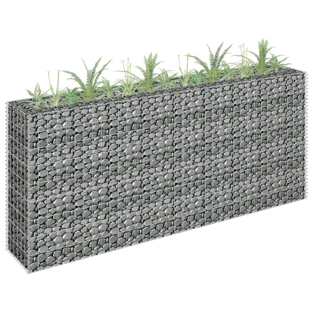 Gabion Raised Bed Silver Galvanized steel Large. Picture 1