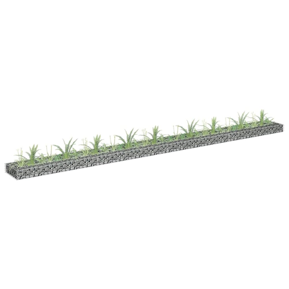 Gabion Raised Bed Silver Galvanized steel Large Durable. Picture 1