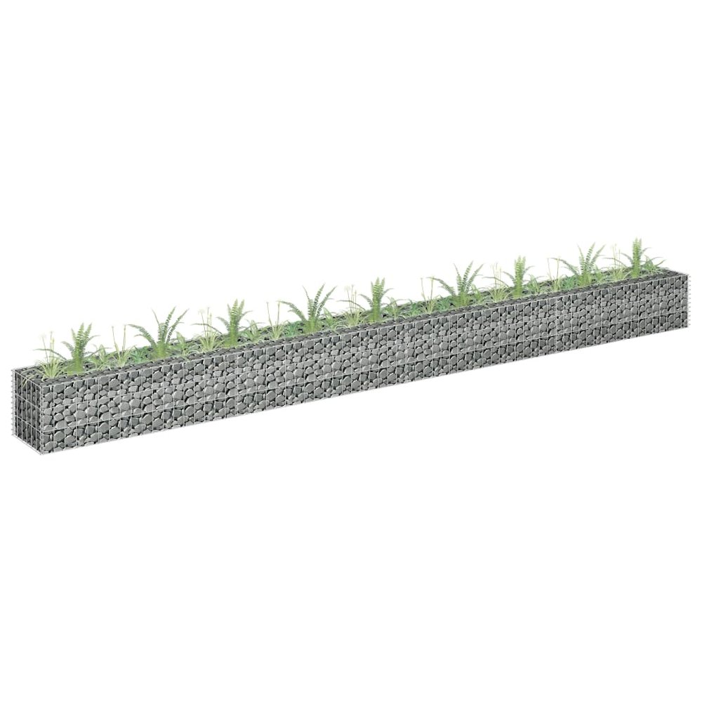 Gabion Raised Bed Silver Galvanized steel Large. Picture 1