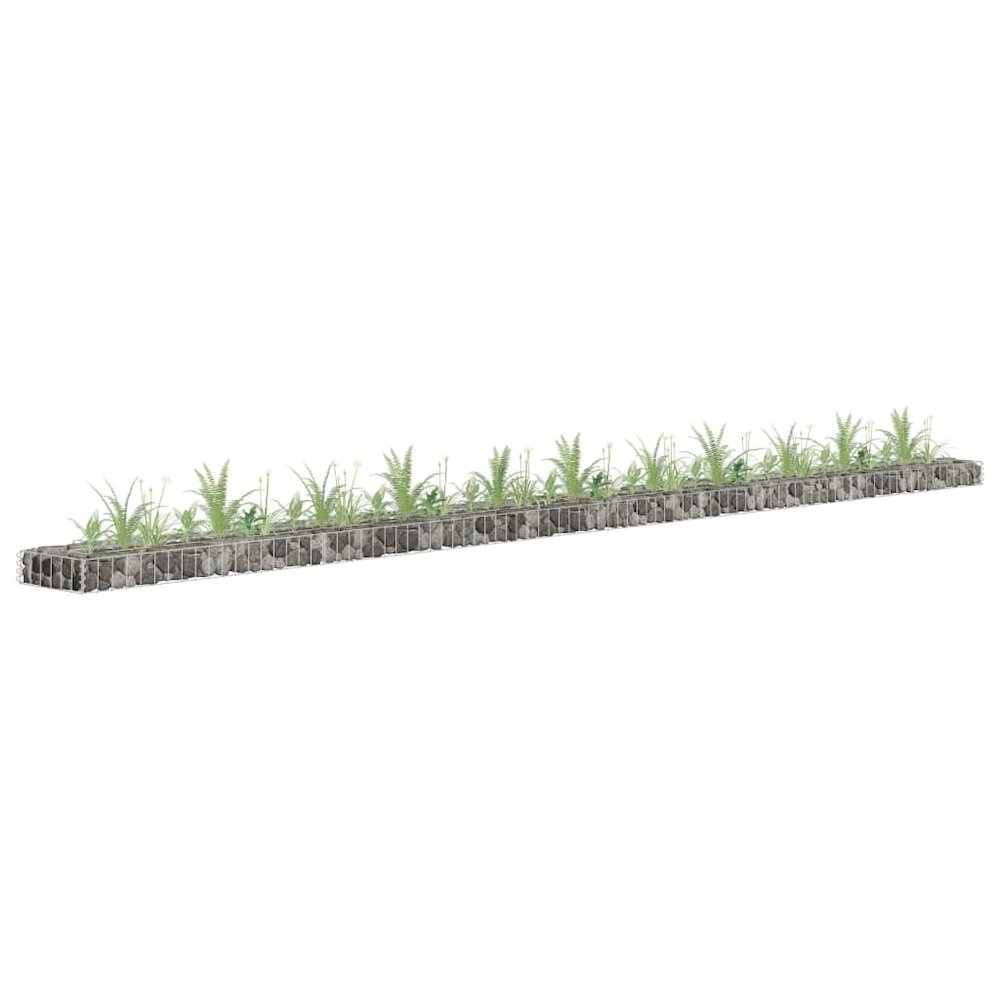 Gabion Raised Bed Silver Galvanized steel Large Sturdy. Picture 1