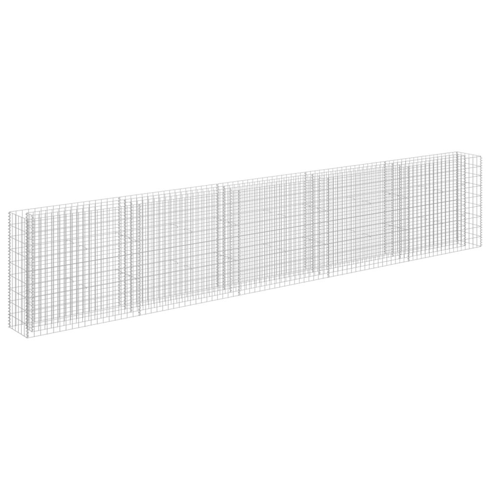 Gabion Raised Bed Silver Galvanized Steel 177.2 x 11.8 x 35.4 in. Picture 2