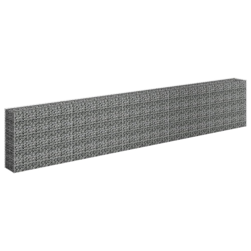 Gabion Raised Bed Silver Galvanized Steel 177.2 x 11.8 x 35.4 in. Picture 3
