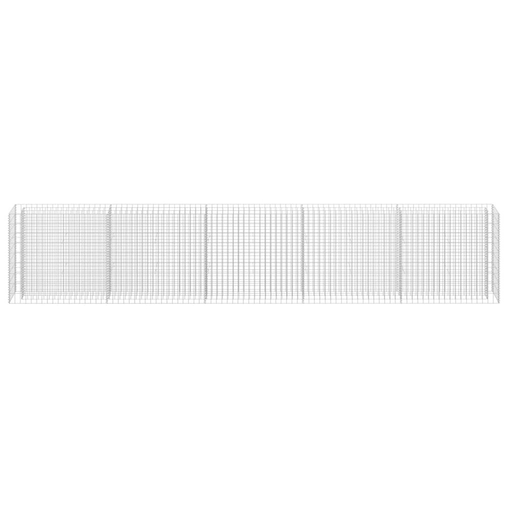 Gabion Raised Bed Silver Galvanized Steel 177.2 x 11.8 x 35.4 in. Picture 4