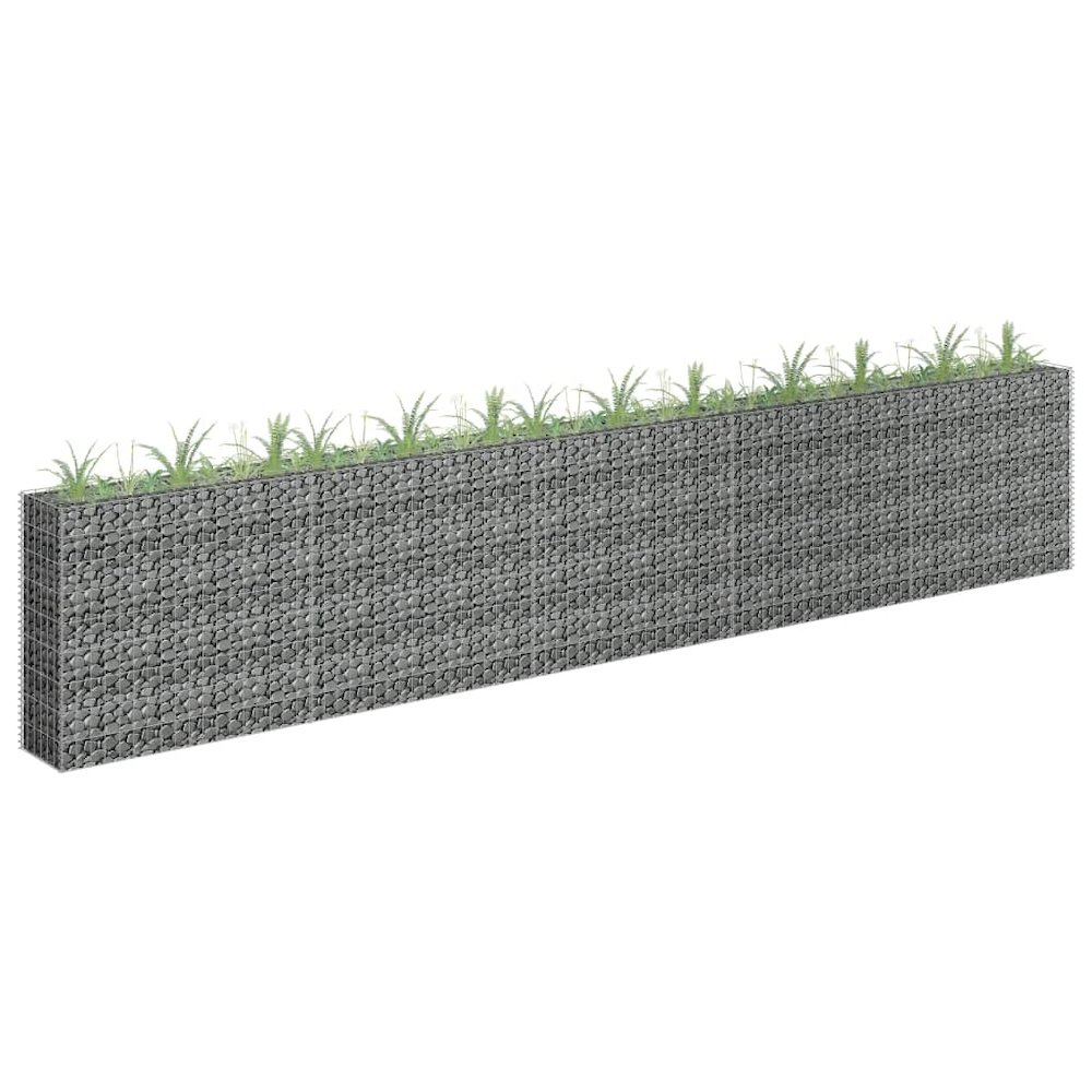 Gabion Raised Bed Silver Galvanized Steel 177.2 x 11.8 x 35.4 in. Picture 1