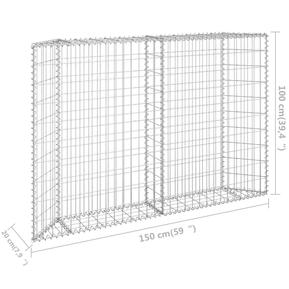 Gabion Raised Bed Silver Galvanized Steel 59.1 x 7.9 x 39.4 in. Picture 7
