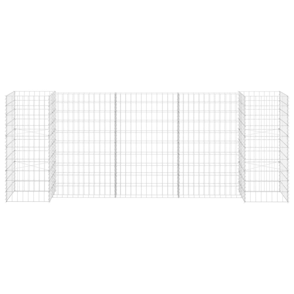 Gabion Planter Silver Steel wire 102.4 x 15.7 x 39.4 in Durable. Picture 3
