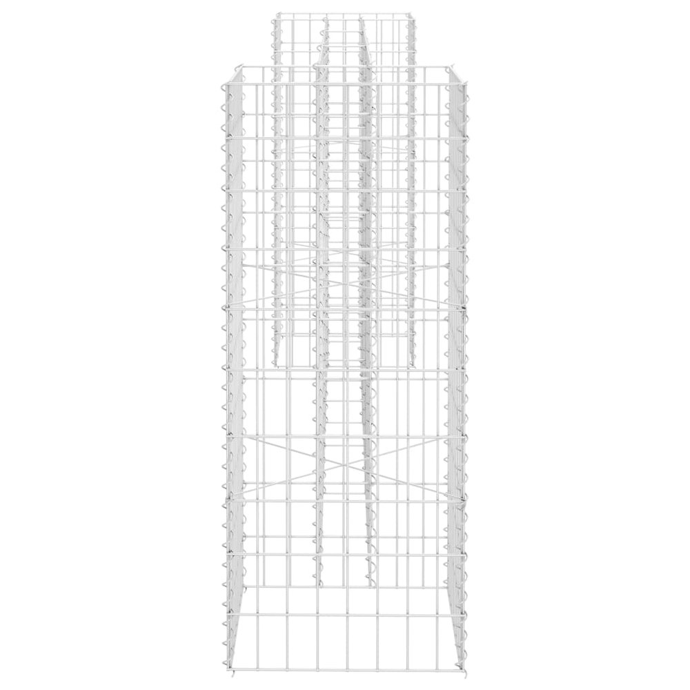 Gabion Planter Silver Steel wire 102.4 x 15.7 x 39.4 in Durable. Picture 4