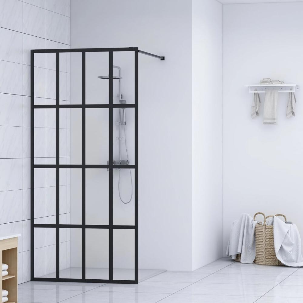 vidaXL Walk-in Shower Screen Tempered Glass 39.4"x76.8", 145676. Picture 1