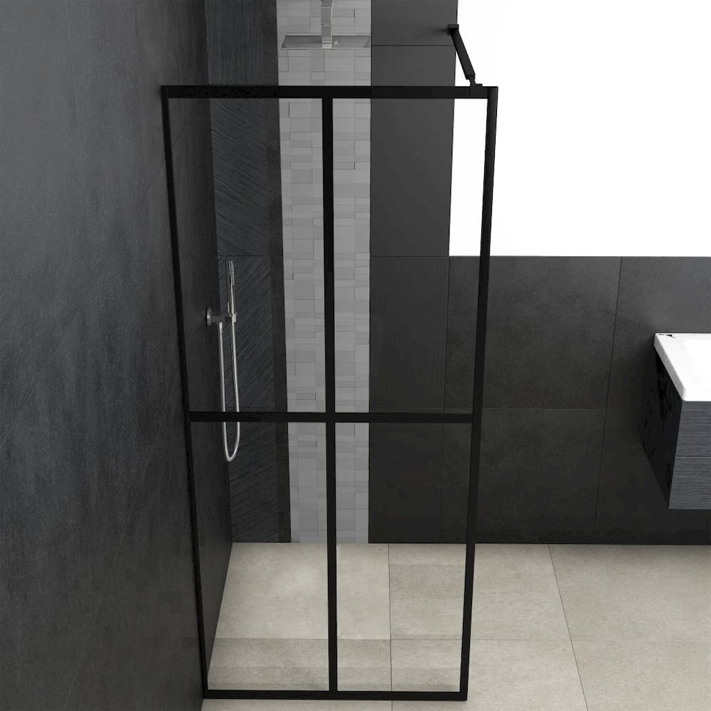 vidaXL Walk-in Shower Screen Tempered Glass 35.4"x76.8", 145680. Picture 3