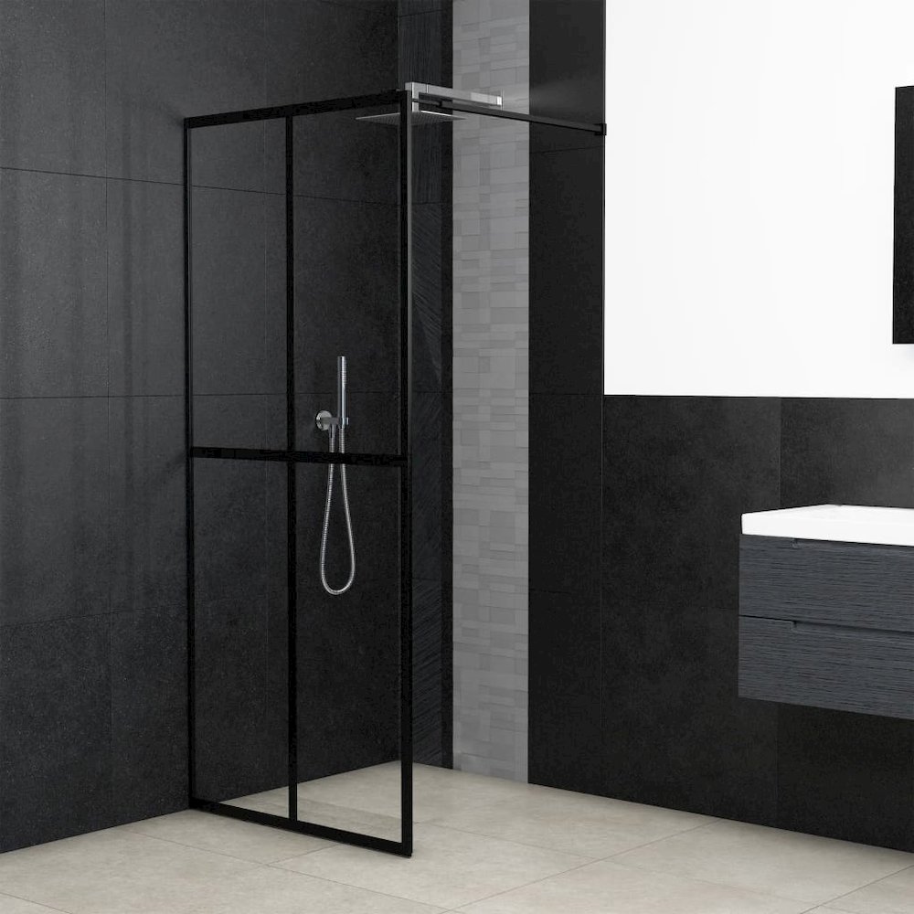 vidaXL Walk-in Shower Screen Tempered Glass 46.5"x74.8", 145682. Picture 1