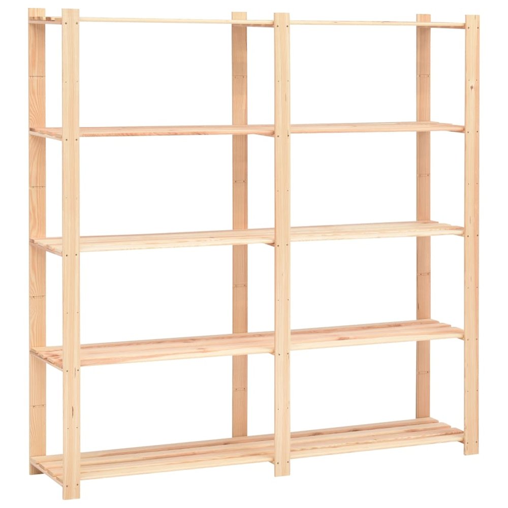 vidaXL 5-Tier Storage Rack 66.9"x15"x66.9" Solid Pinewood 1102.3 lb. Picture 1